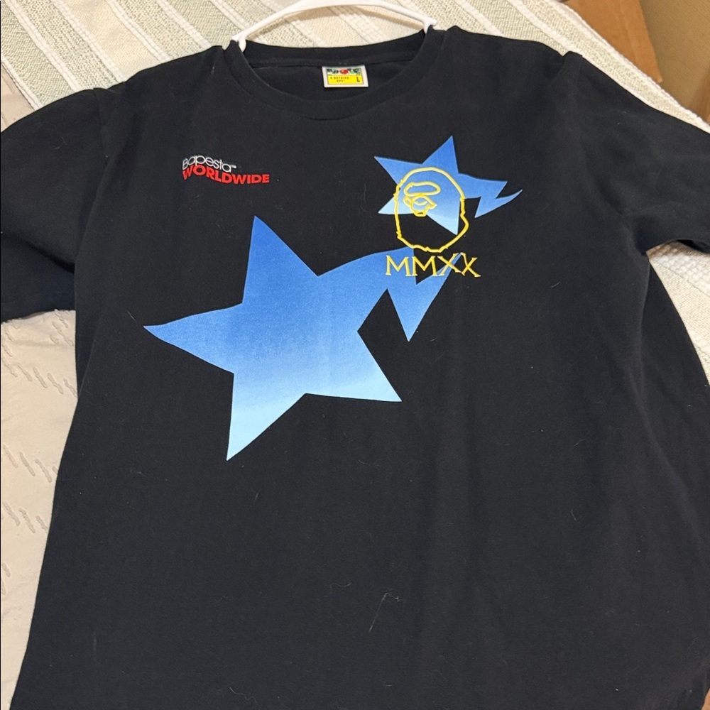 Bape Black And Blue Star Shirt